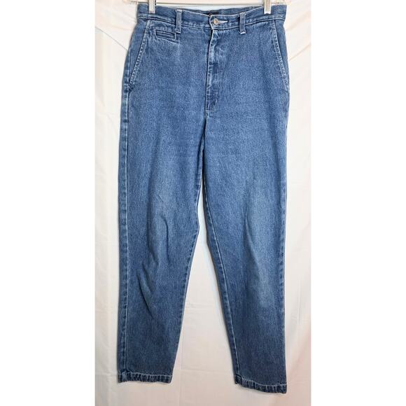Vintage 1996 Dockers Jeans Women's Size 8 Blue Denim Trousers Tapered Legs - Picture 1 of 8
